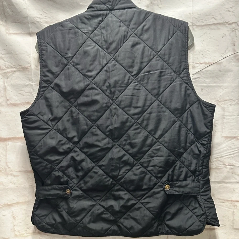 J CREW Vest Mens Small Black Walker Quilted Full Zip Authentic Outerwear.. small